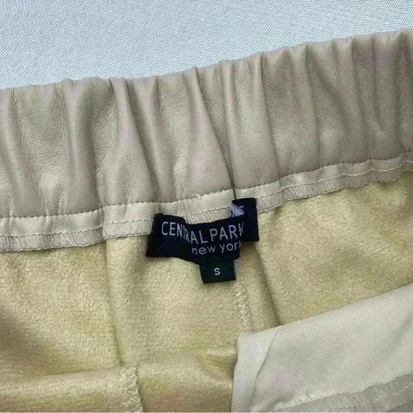 NEW Central Park West Leather Tie High Waisted Shorts In Sand Size S - Picture 6 of 9